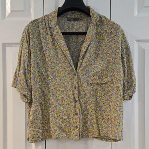 Prana Multicolor Floral Button Down Shirt